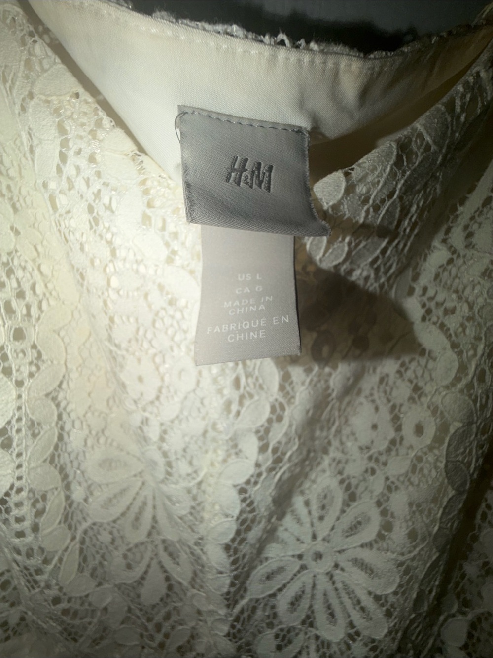H&M Cream Floral Lace Blouse